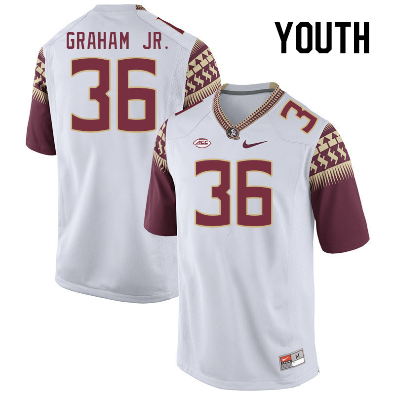 Youth #36 Omar Graham Jr. Florida State Seminoles College Football Jerseys Stitched-White - Click Image to Close
